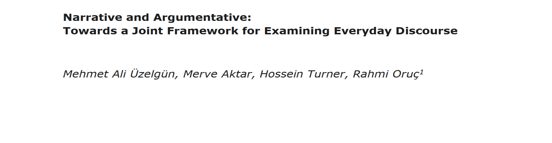 White Paper on Narrative and Argumentative Discourse