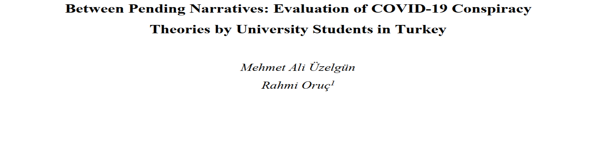 Publication in the Proceedings of the International Conference 'Between the Worlds: Narratives and Notions of Pandemics'