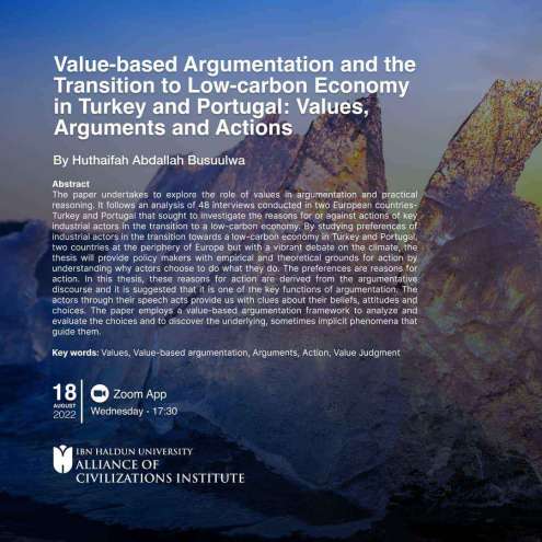 Value-based Argumentation and the Transition to Low-carbon Economy in Turkey and Portugal: Values, Arguments and Actions