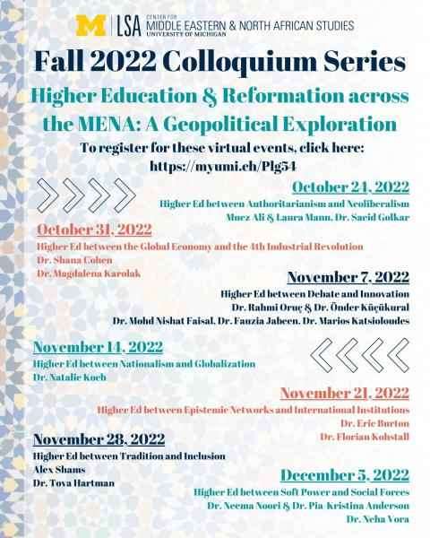 Talk at CMENAS Fall Colloquium: 