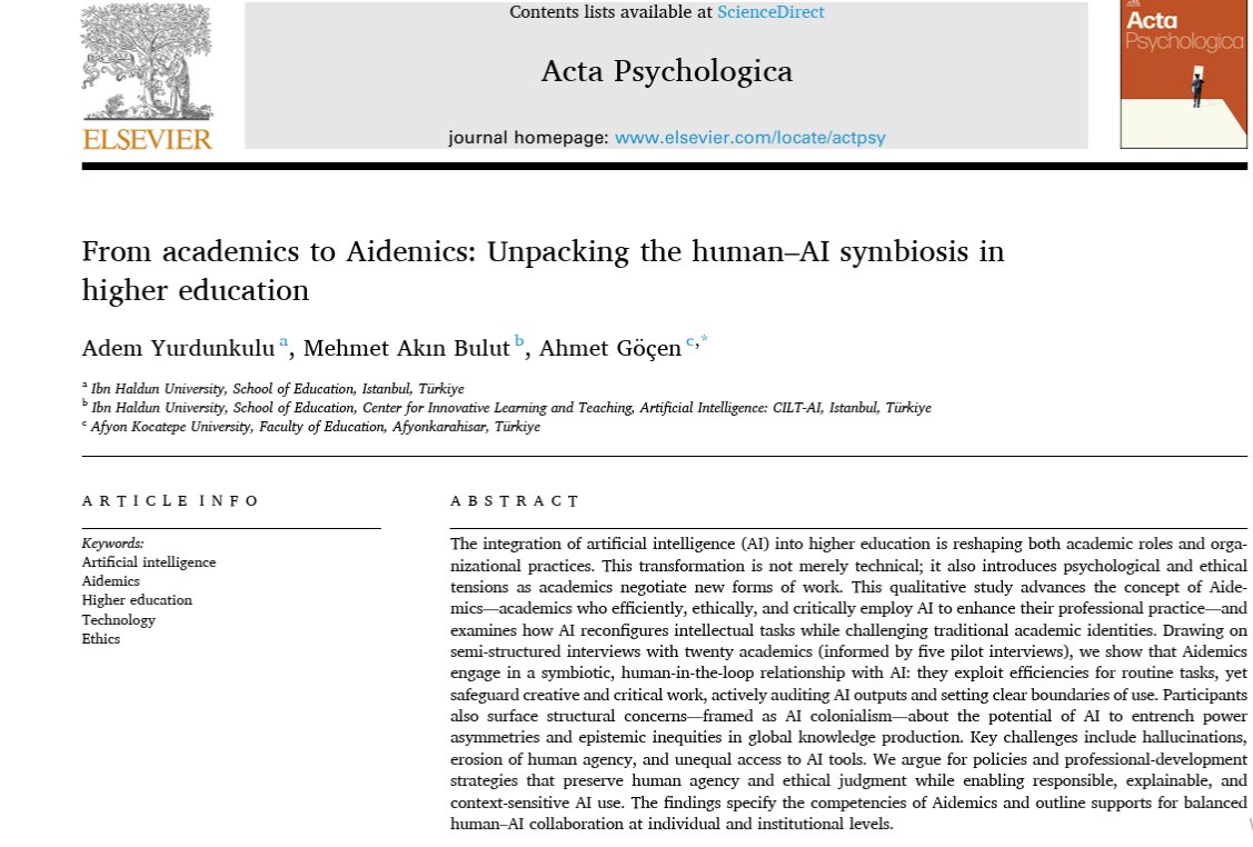 A New Concept for the Scientific World by Assist. Prof.  Adem YURDUNKULU and Assist. Prof.  Mehmet Akın BULUT: 'AIDEMICS'