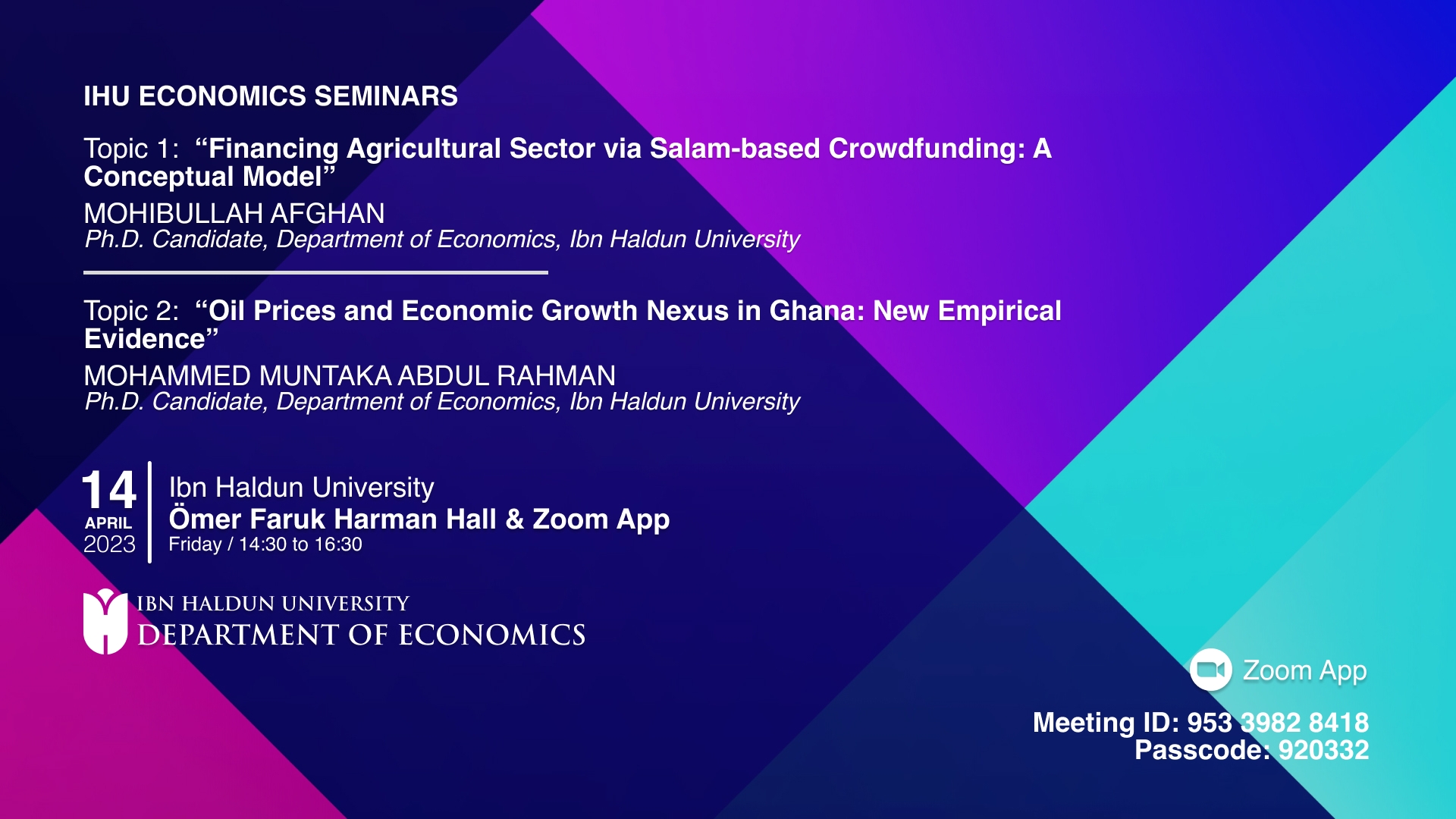 IHU Economics Seminars V