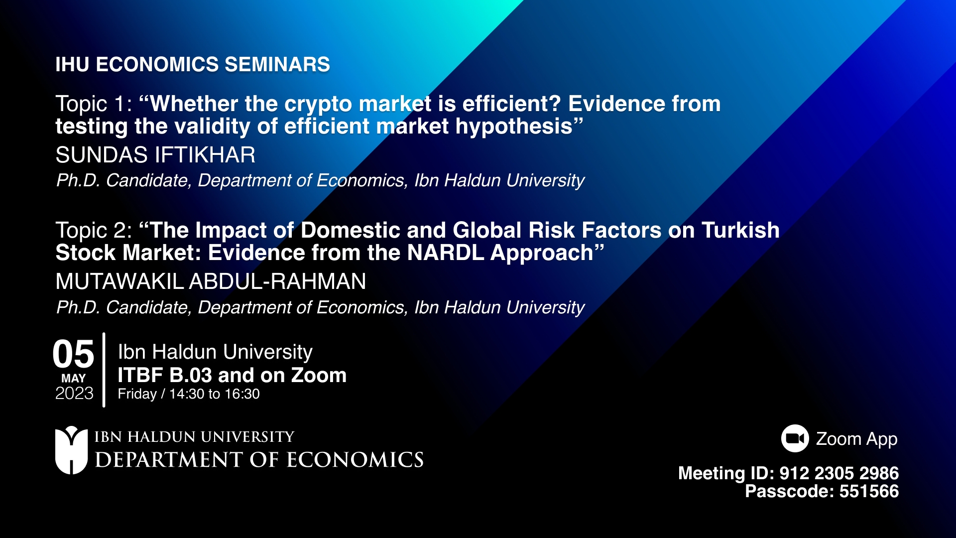 IHU Economics Seminars VII