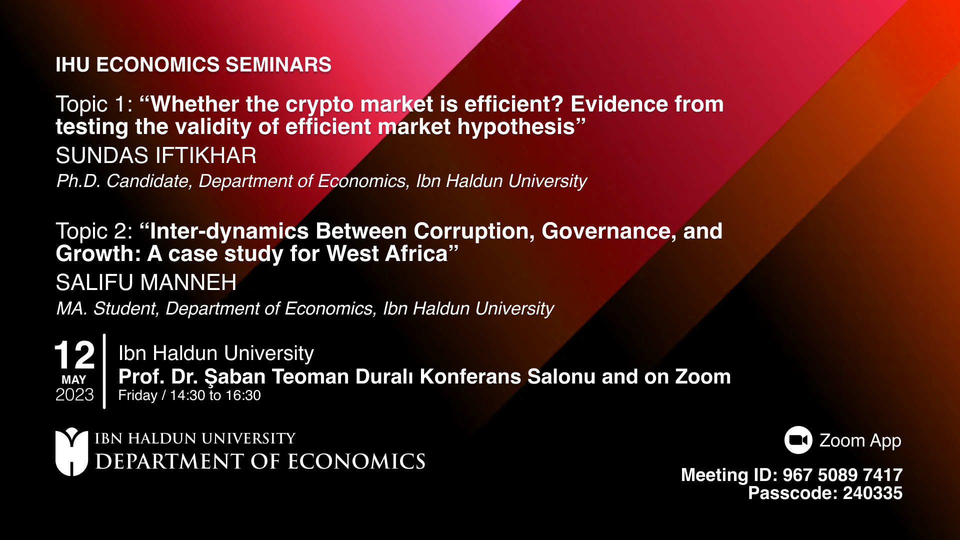 IHU Economics Seminars VIII