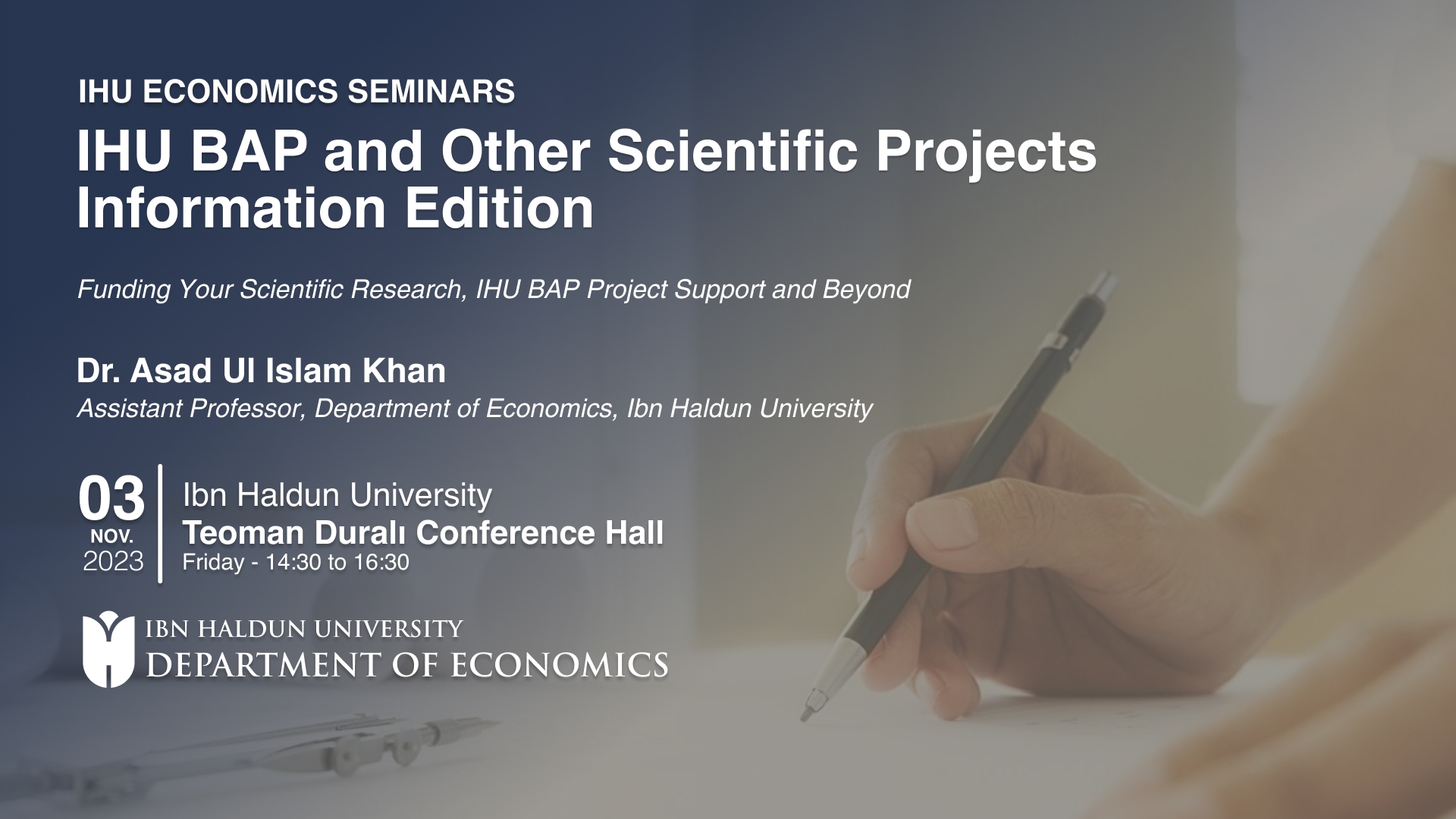 IHU Economics Seminars: BAP and Other Scientific Projects Information Edition