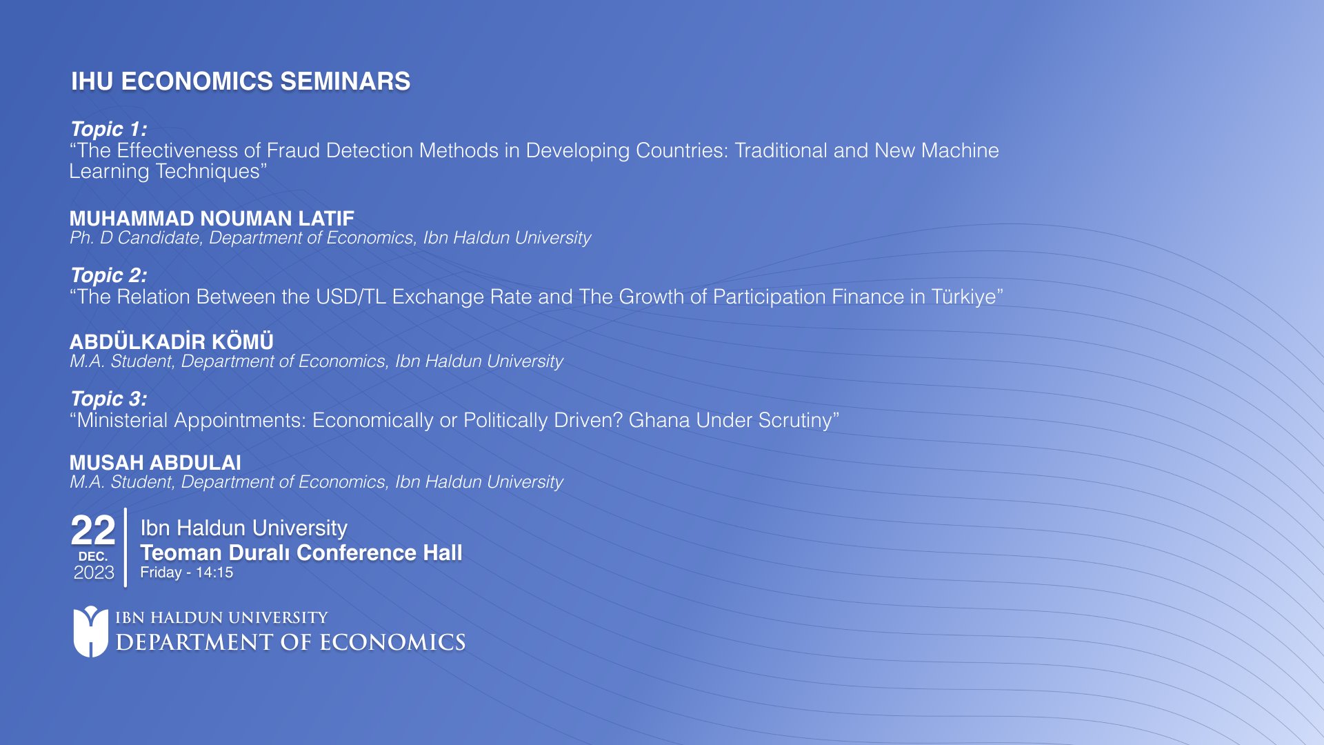 IHU Economics Seminars