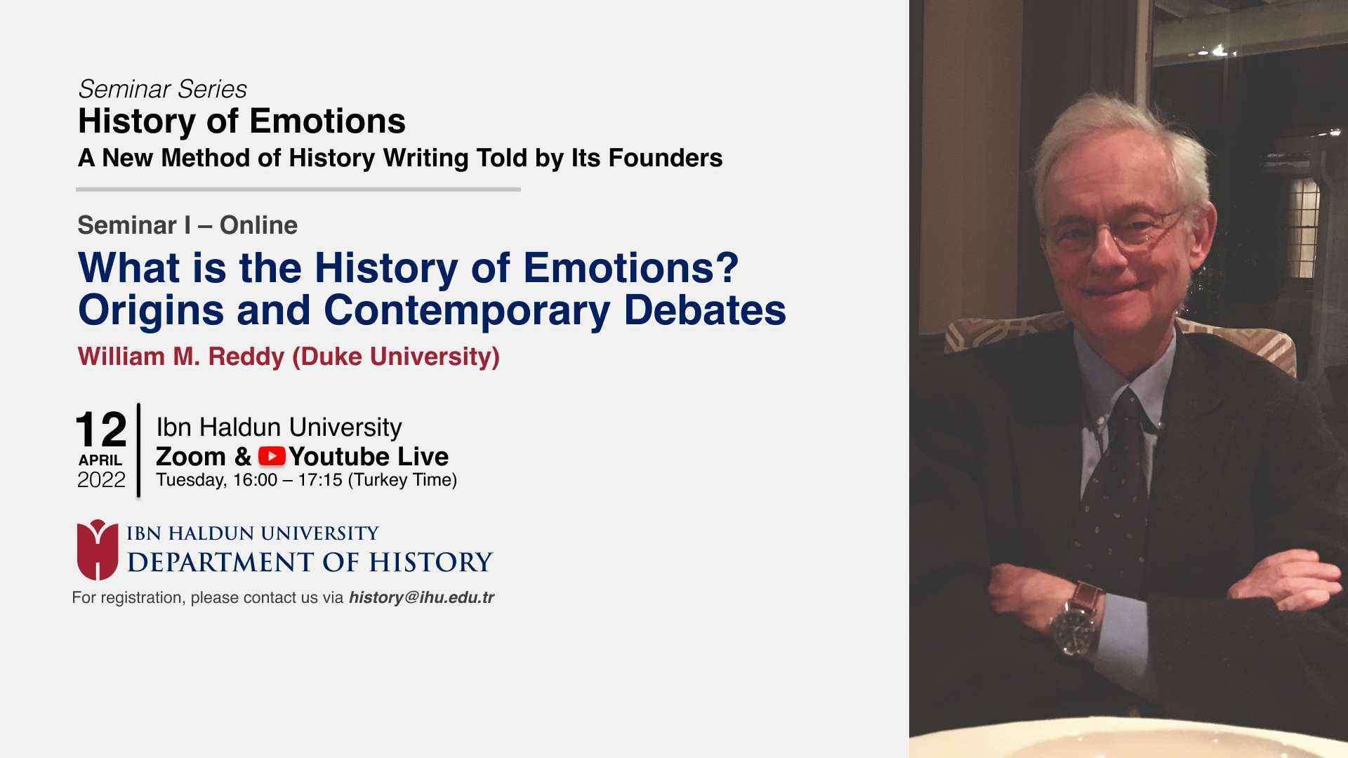 'History of Emotions' Seminar Series - (1) What is the History of Emotions? Origins and Contemporary Debates