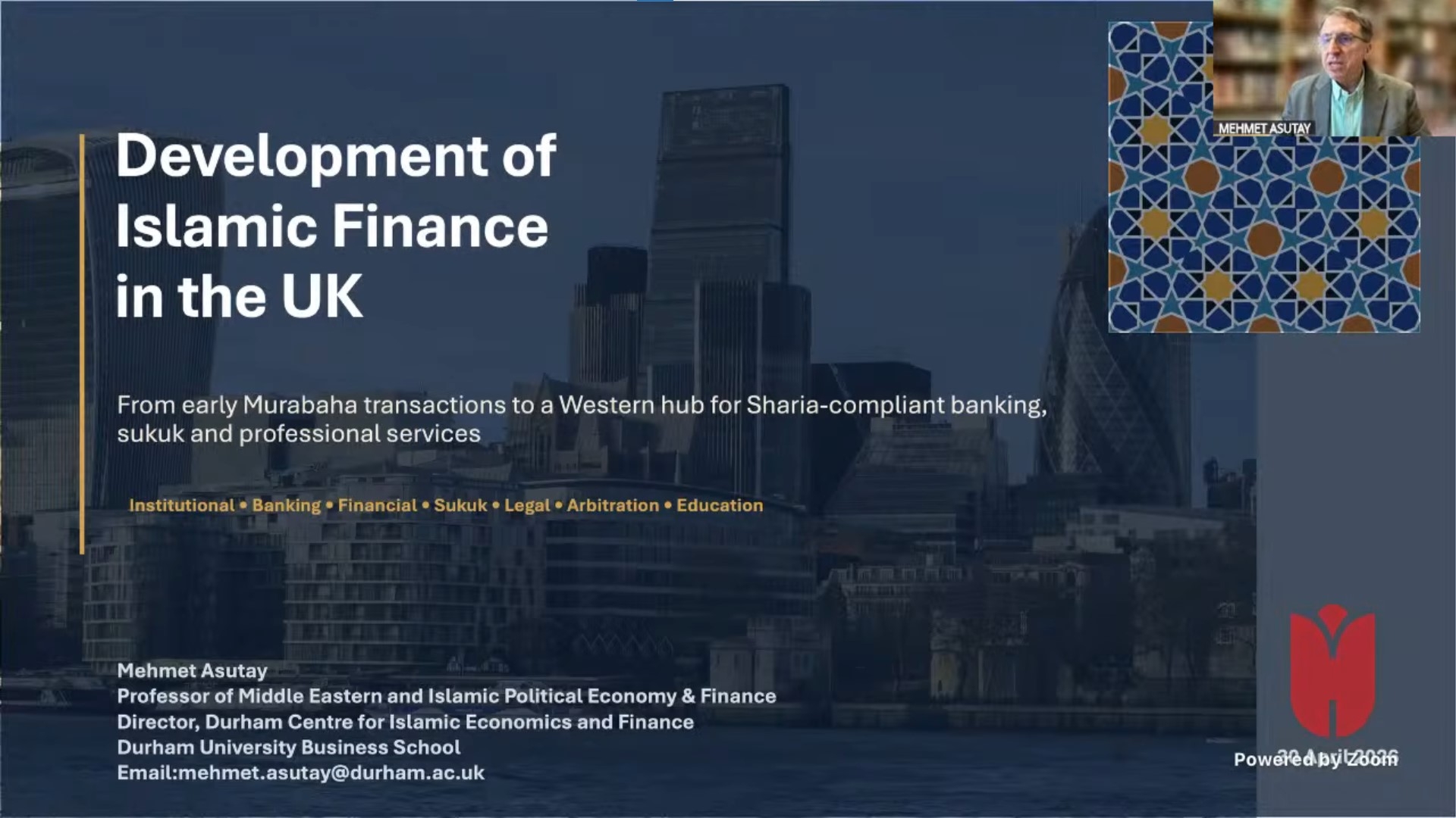 Webinar Held on the Development of Islamic Finance in the United Kingdom