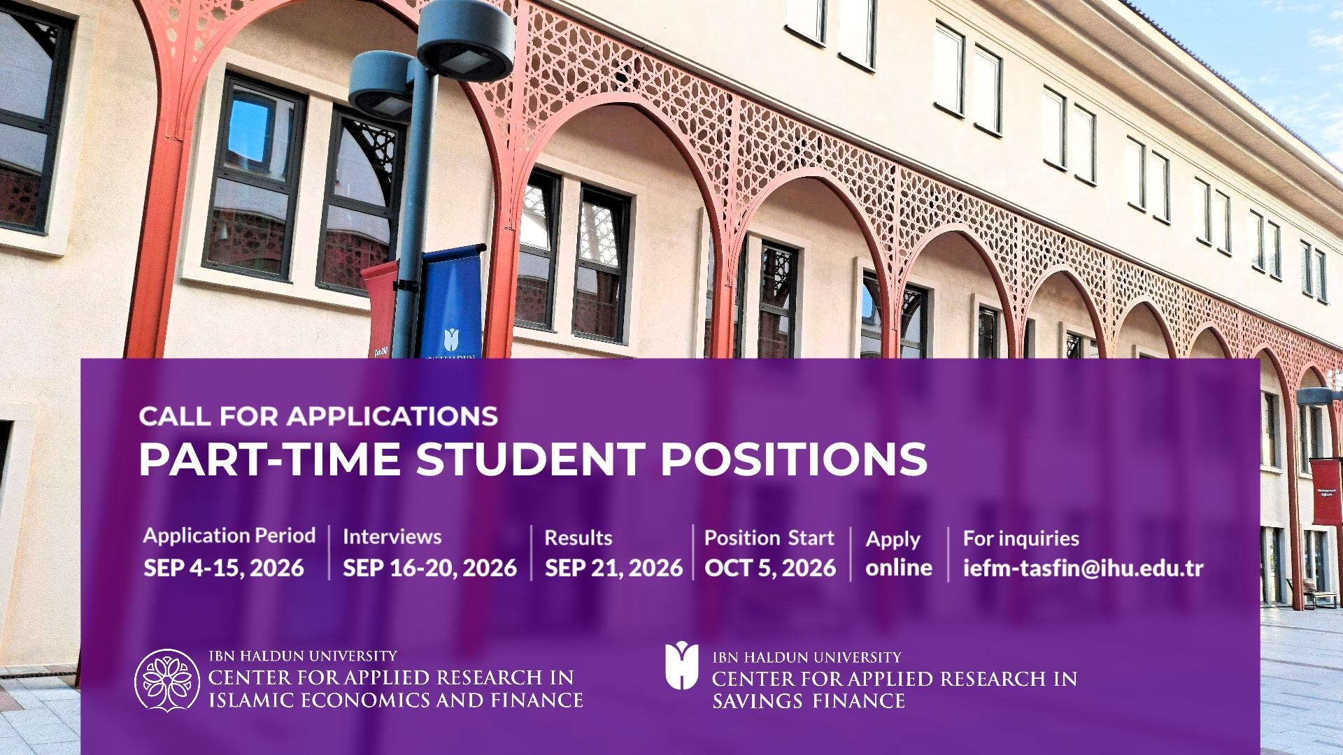 Call for Part-Time Student Positions at CIEF and TASFIN