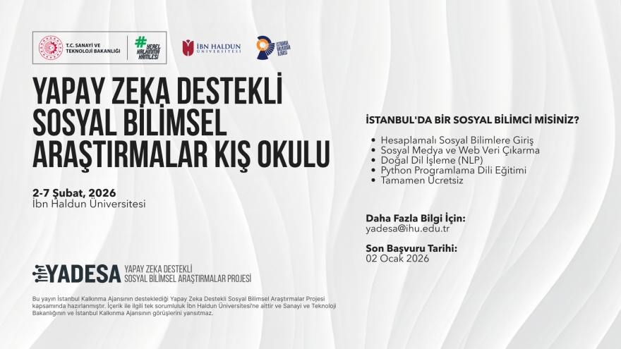 Yapay Zekâ Destekli Sosyal Bilimsel Araştırmalar Kış Okulu