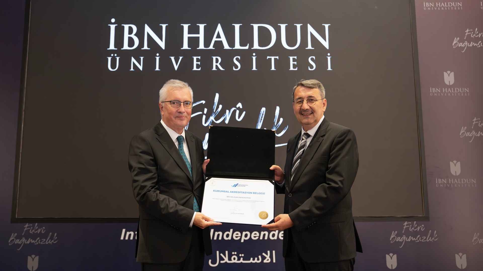 YÖKAK President Prof. Ümit Kocabıçak Presents Our University with the 5-Year Full Institutional Accreditation Certificate