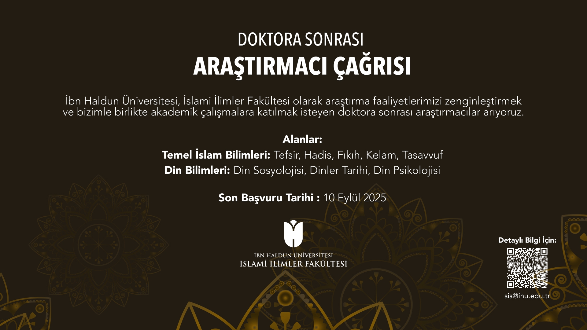 Doktora Sonrası Araştırmacı Çağrısı