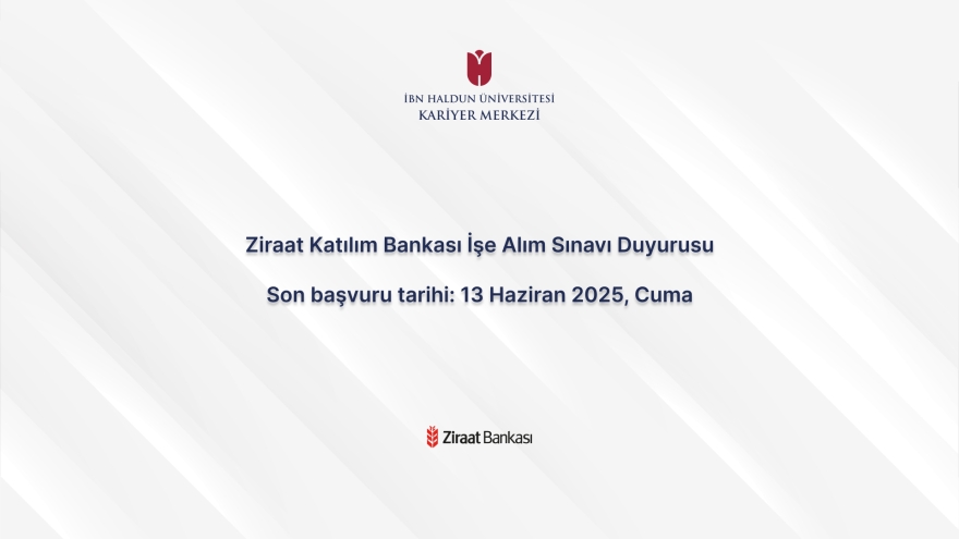 Ziraat Katılım Bankası İşe Alım Sınavı Duyurusu