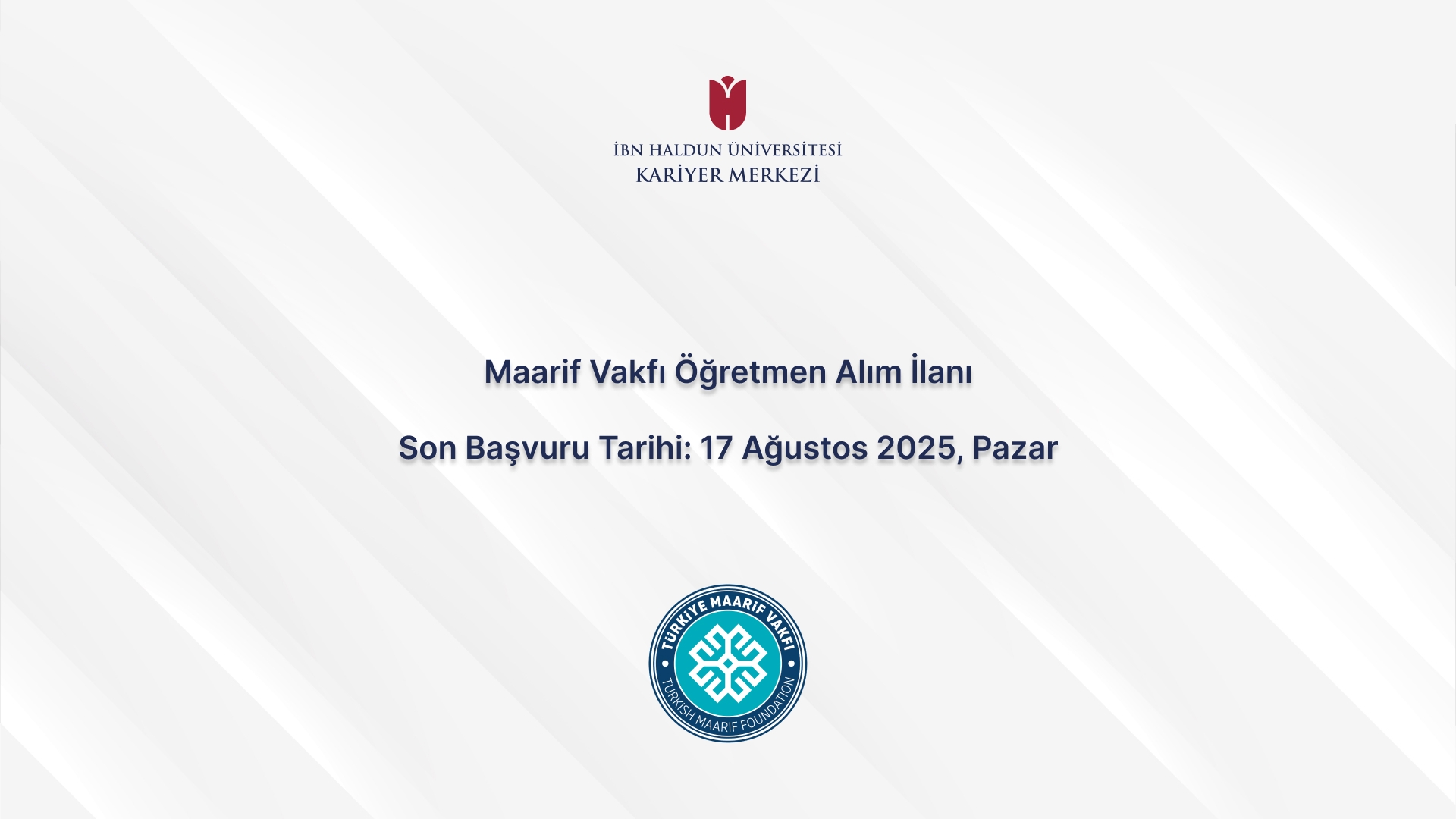 Maarif Foundation Teacher Recruitment Announcement