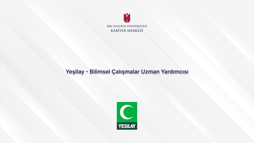 Yeşilay - Scientific Studies Assistant Specialist