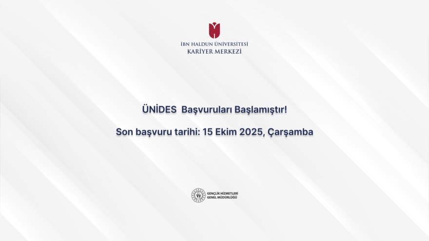 ÜNİDES Applications Are Open!