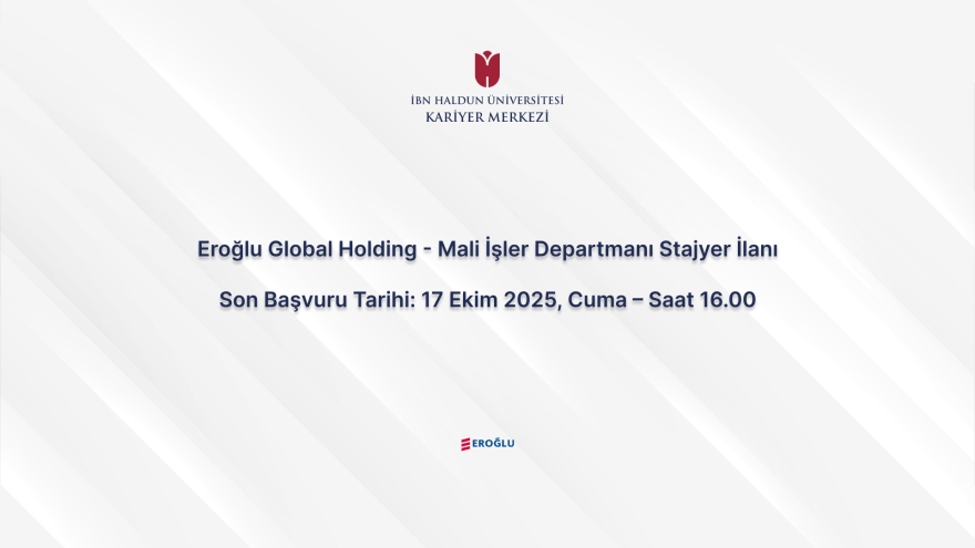 Eroğlu Global Holding – Finance Department Internship Announcement