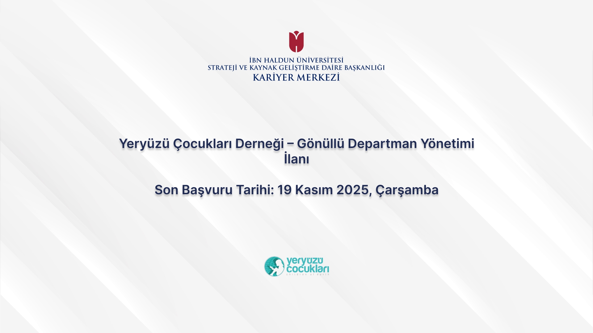 Yeryüzü Çocukları Association – Volunteer Department Management