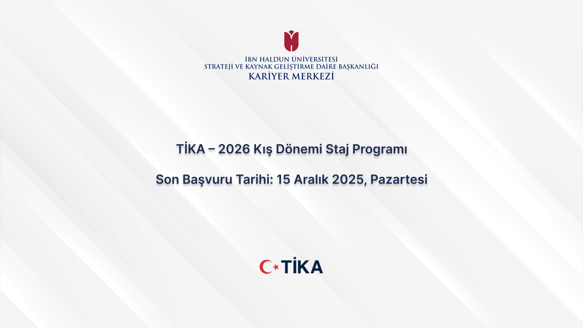 TİKA – 2026 Winter Internship Program