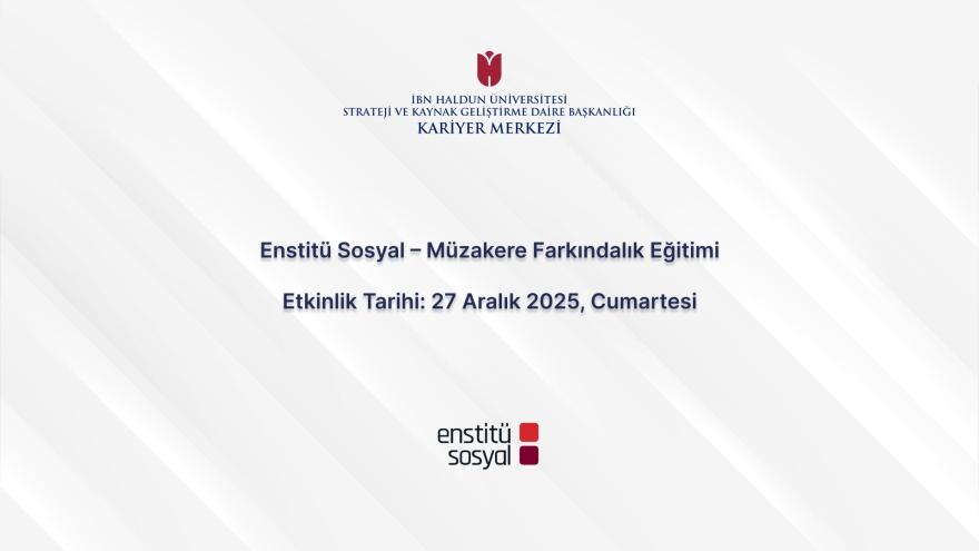 Enstitü Sosyal – Müzakere Farkındalık Eğitimi