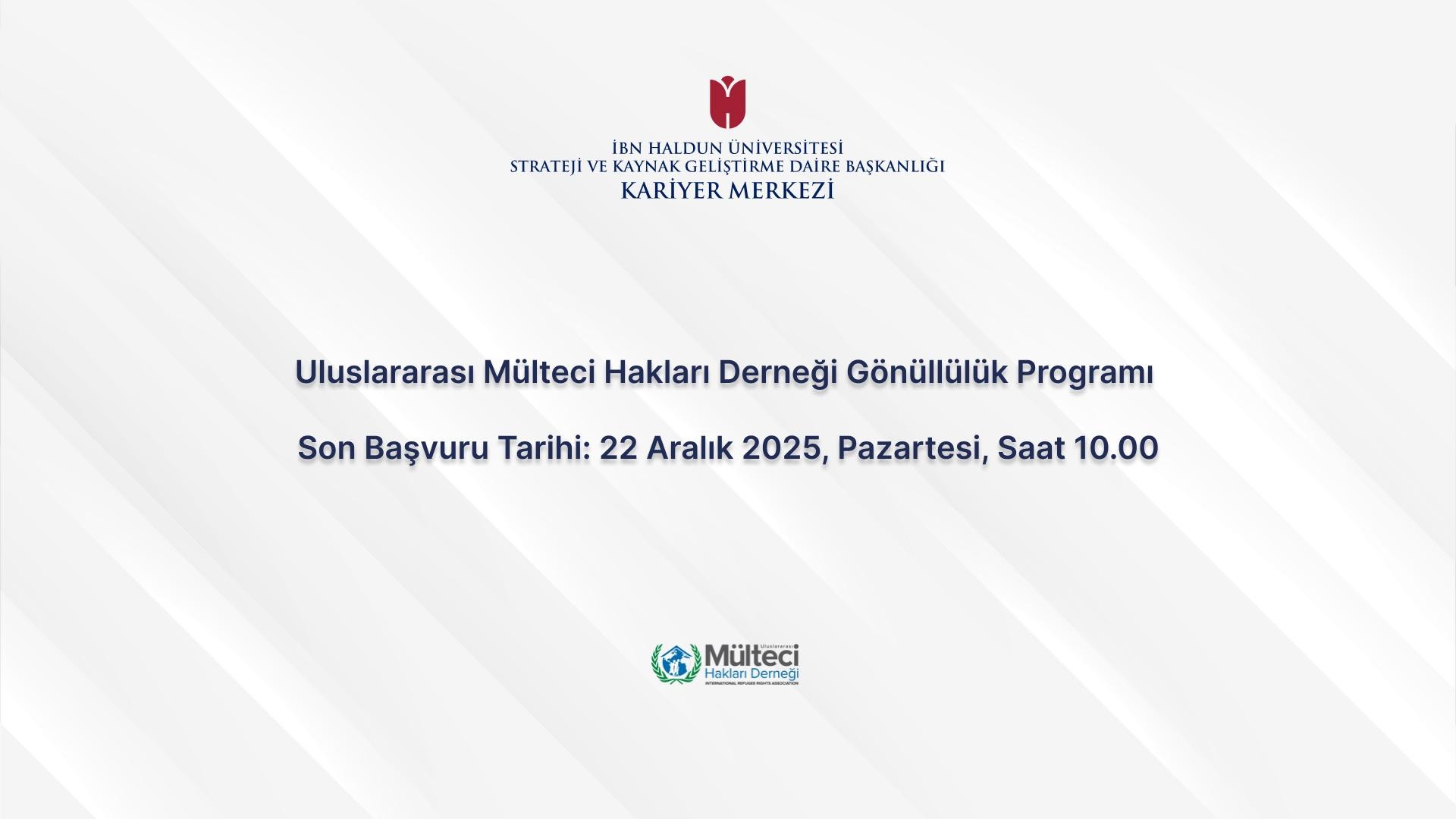 Uluslararası Mülteci Hakları Derneği Gönüllülük Programı 