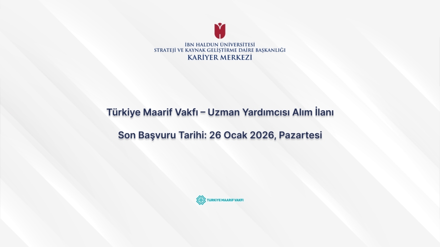 Türkiye Maarif Foundation – Assistant Specialist Recruitment Announcement