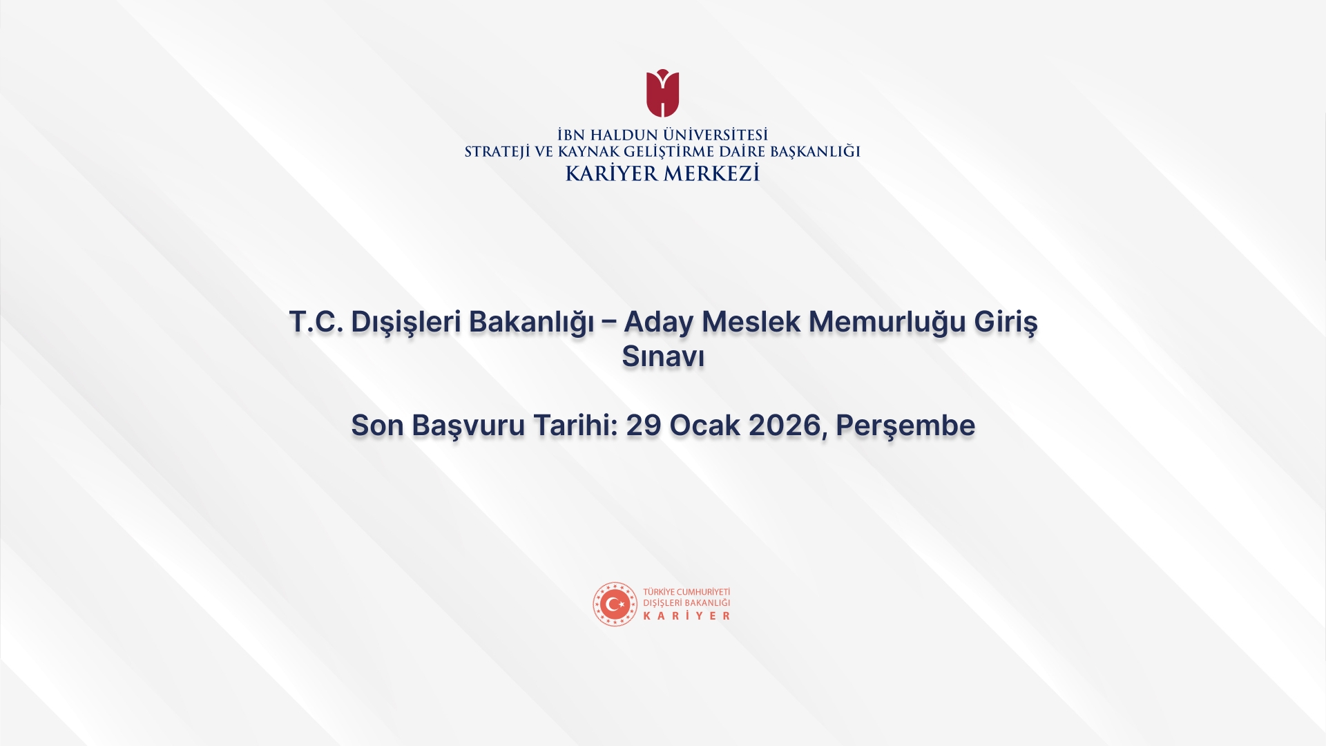 Ministry of Foreign Affairs – Candidate Career Officer Entrance Examination