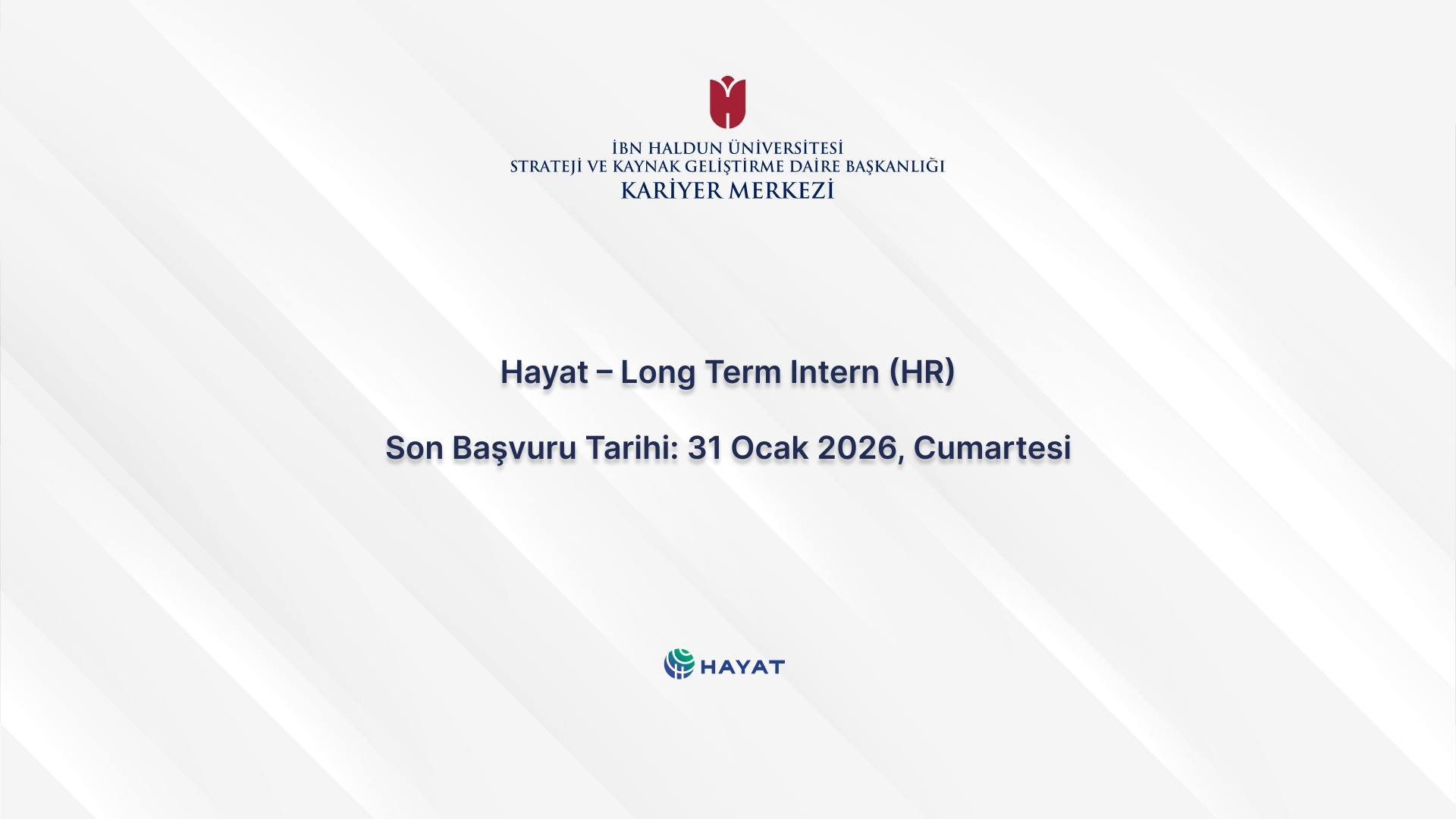 Hayat – Long Term Intern (HR)