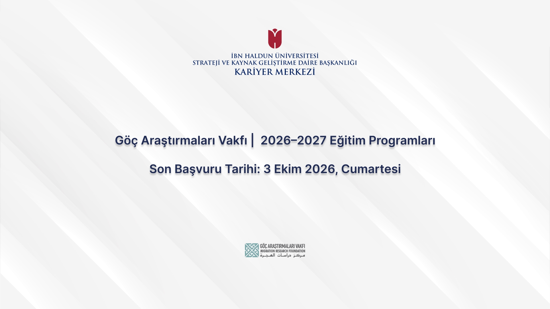 Göç Araştırmaları Vakfı – 2026–2027 Eğitim Programları