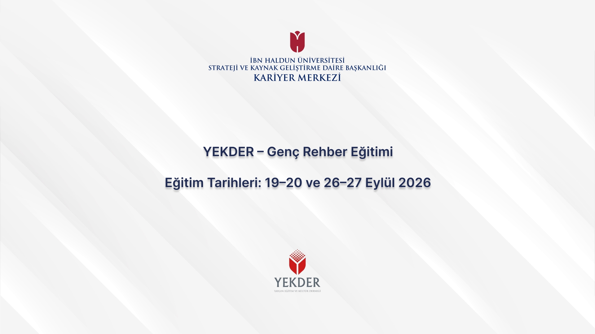 YEKDER – Genç Rehber Eğitimi Başvuruları Başladı!