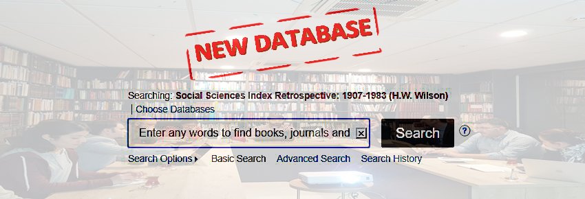 Social Sciences Index Retrospective 1907 – 1983 is Available