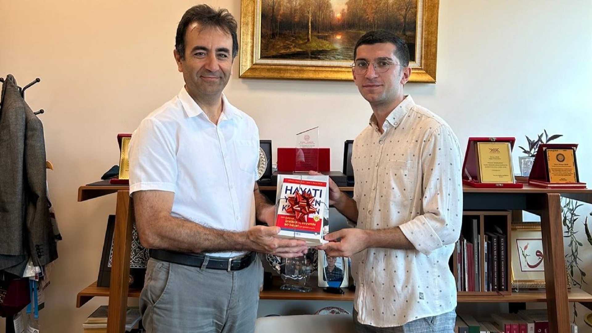 A Gift was Presented to Ebubekir Soylu, the Winner of the Traditional Book Raffle