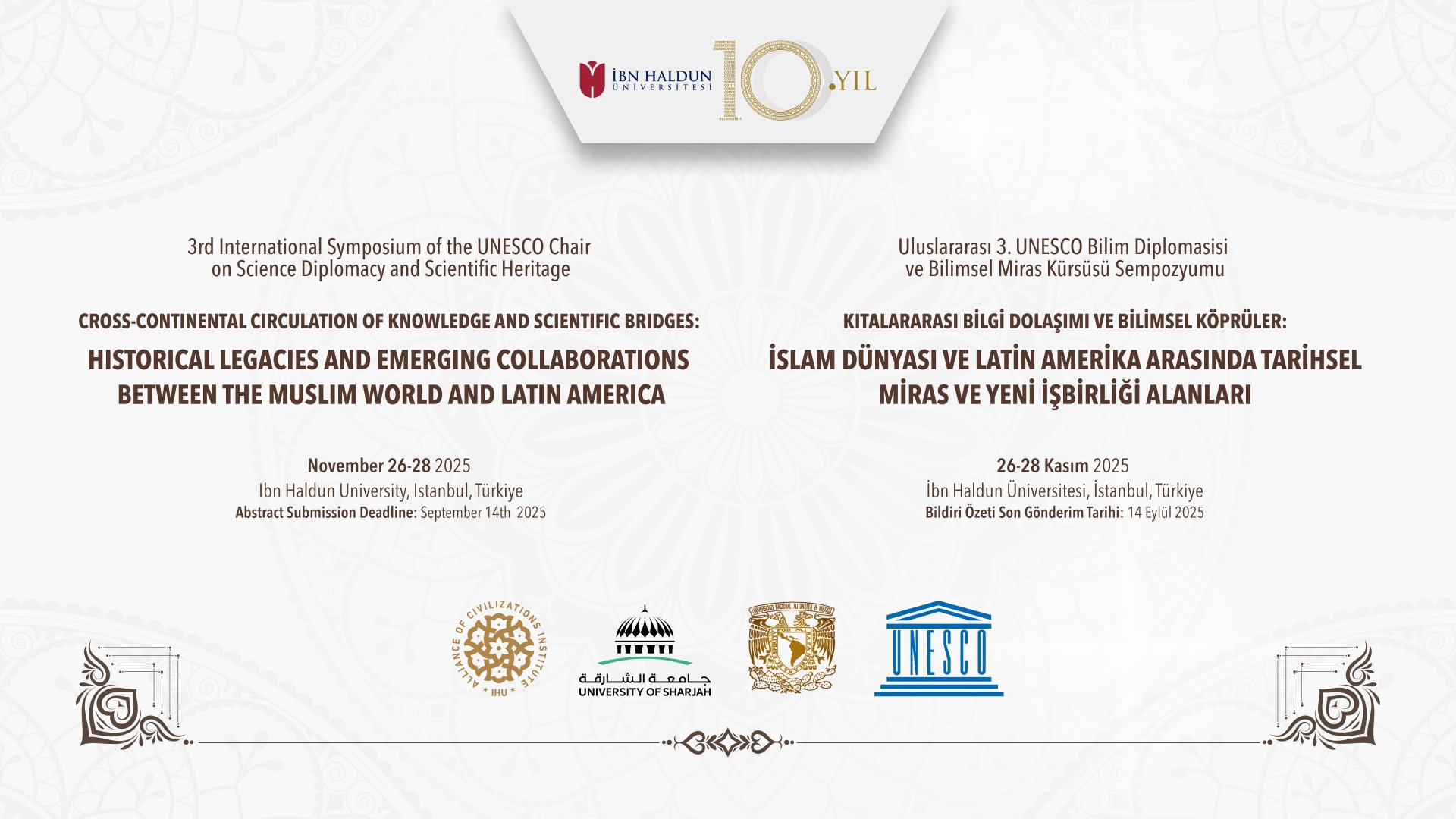 Bildiri Çağrısı: 3. Uluslararası UNESCO Bilim Diplomasisi ve Bilimsel Miras Sempozyumu