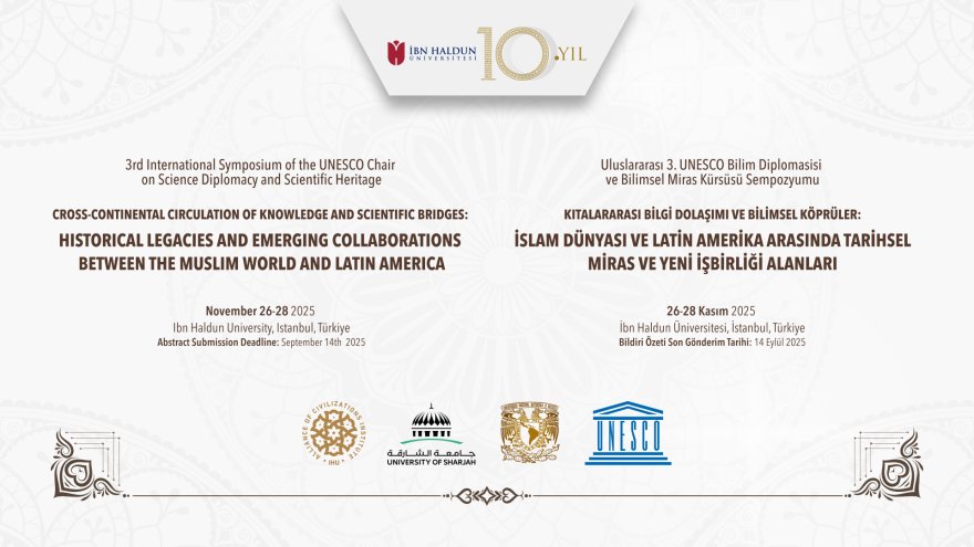 Bildiri Çağrısı: 3. Uluslararası UNESCO Bilim Diplomasisi ve Bilimsel Miras Sempozyumu