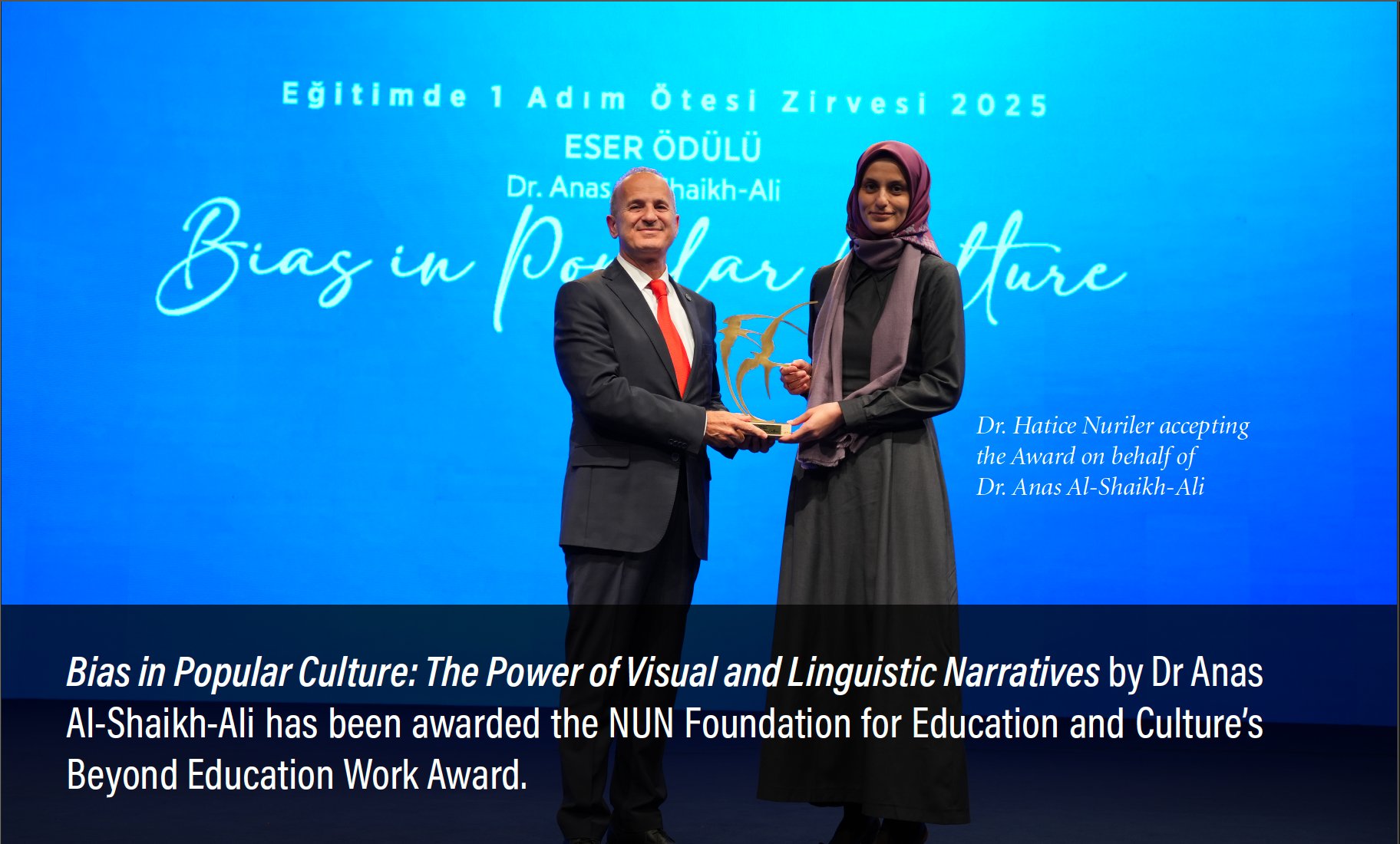 Enstitümüz Profesörü Dr. Anas Al-Shaikh-Ali’ye Prestijli Eser Ödülü