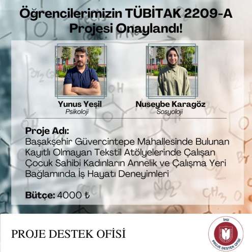 Our students were entitled to 2209-A TUBITAK Support.