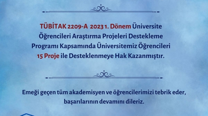 Great Breakthrough in TUBITAK 2209-A Projects: 15 Projects Accepted