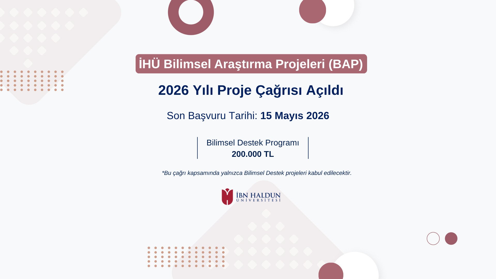 2026 Yılı BAP Proje Başvuru Çağrısı Açıldı