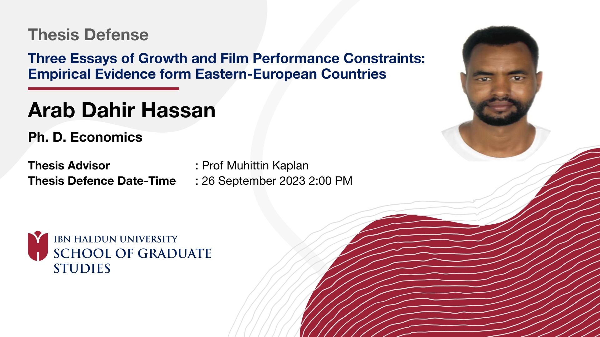 Arab Dahir Hassan's Thesis Defense