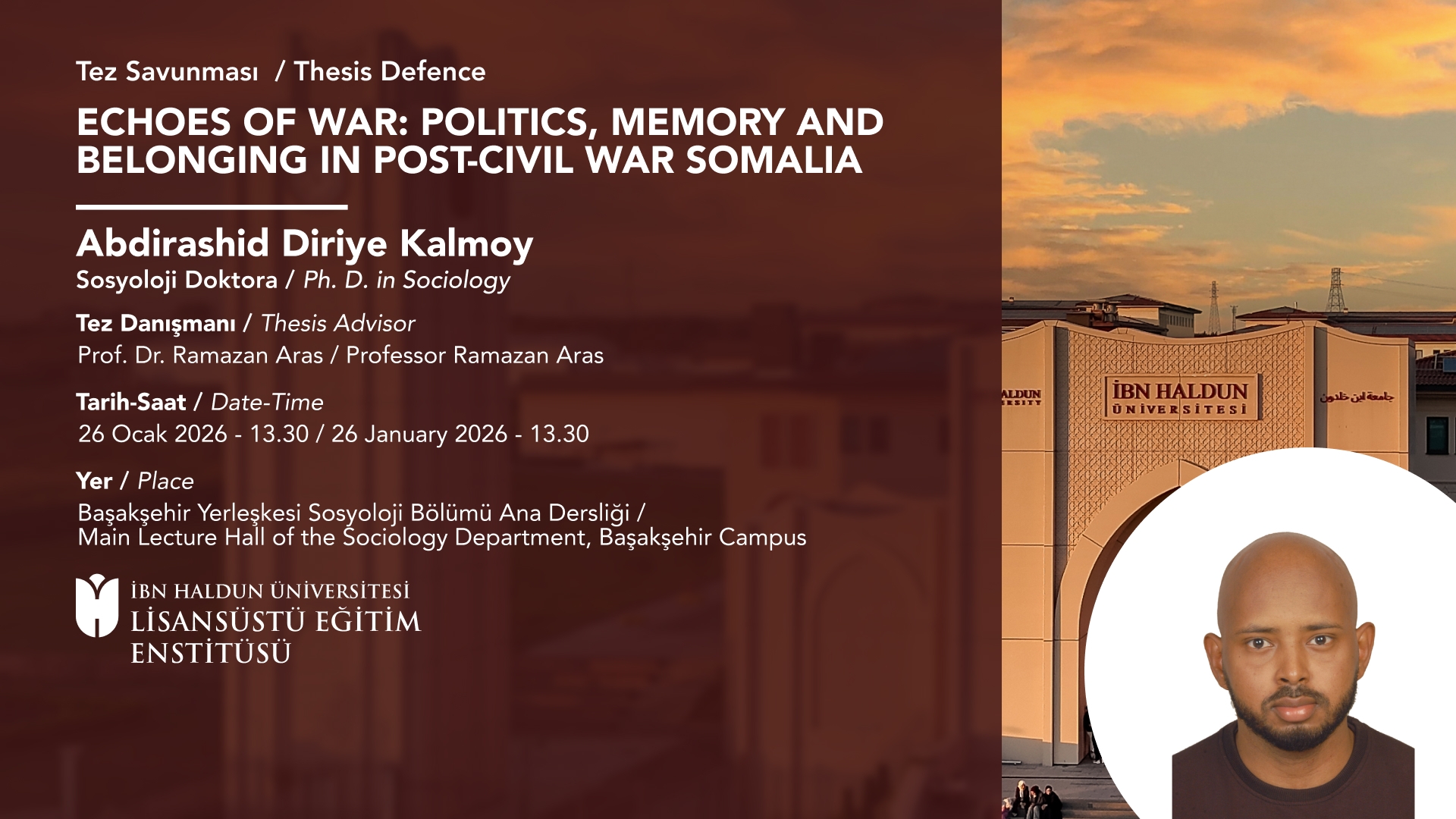 Abdirashid Diriye Kalmoy'un Tez Savunması