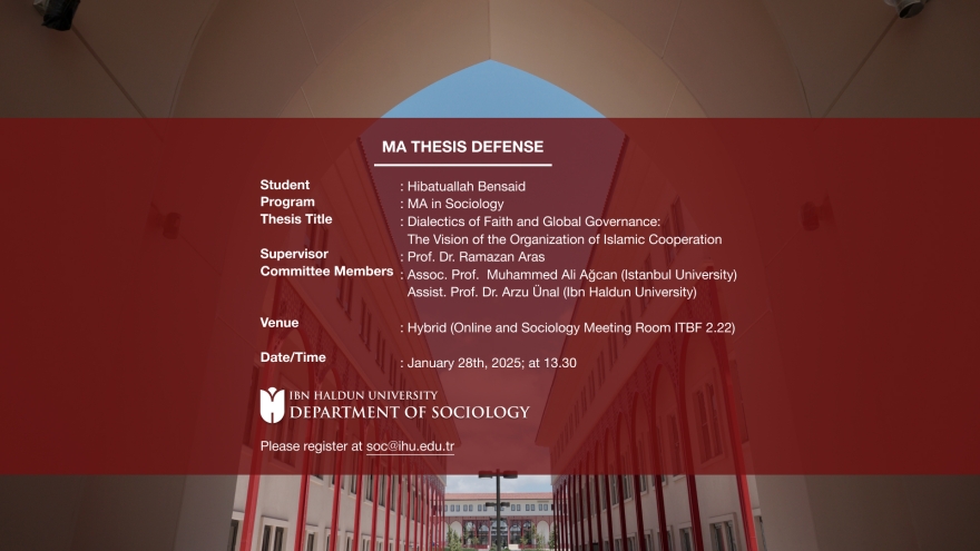 MA Thesis Defense: “Dialectics of Faith and Global Governance: The Vision of the Organization of Islamic Cooperation”