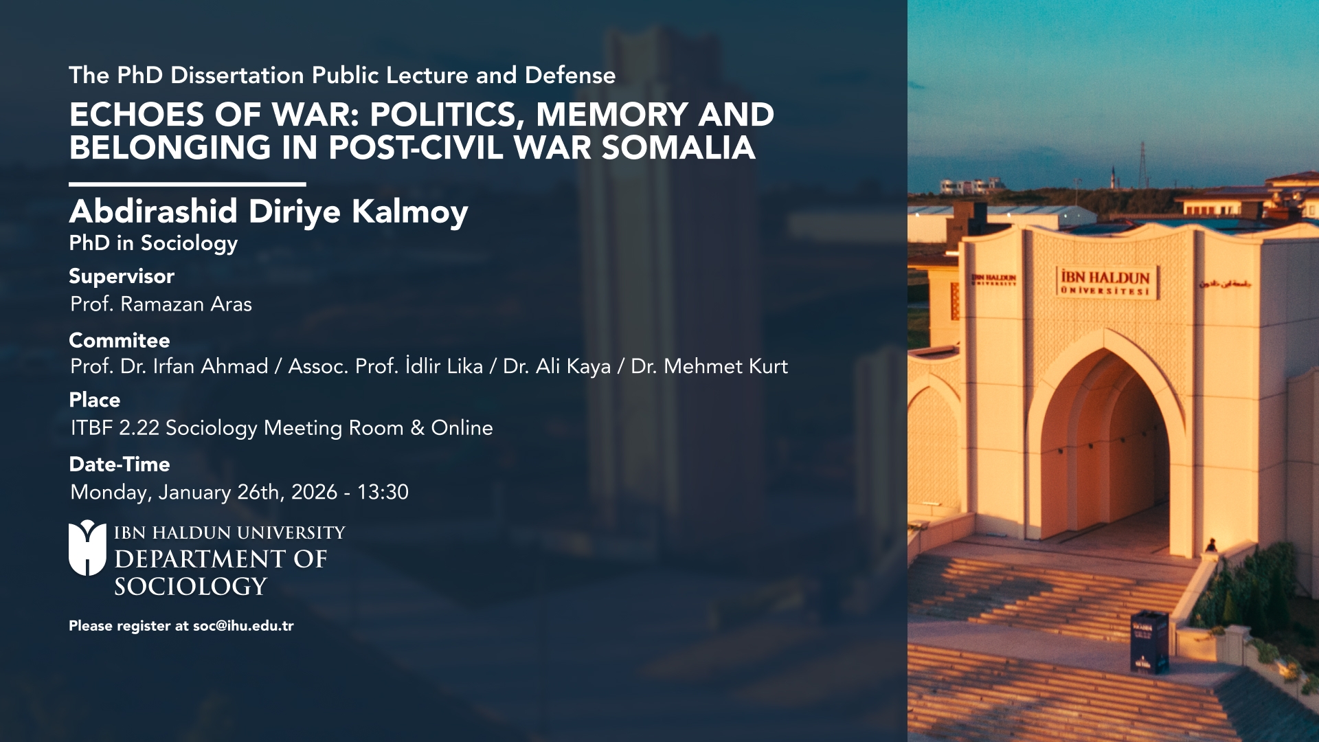 Echoes of War: Politics, Memory and Belonging in Post-Civil War Somalia”