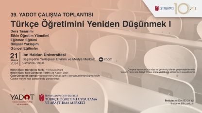 39th YADOT WORKSHOP: Rethinking Turkish Language Teaching 1